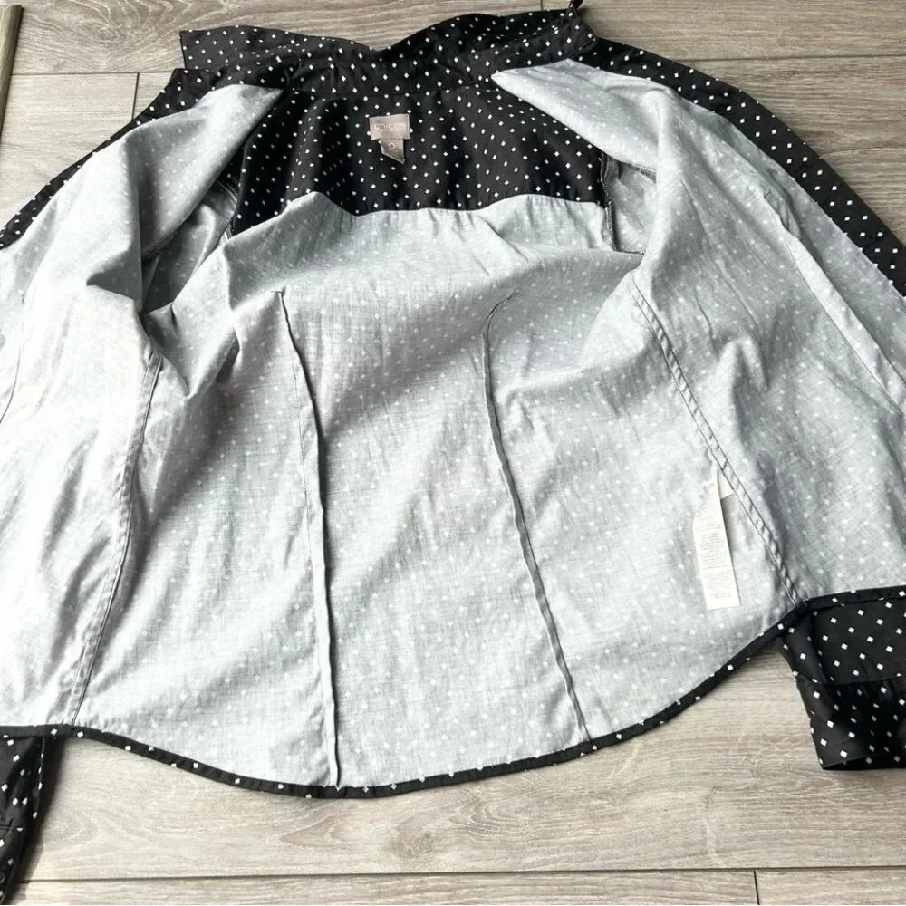 Chico’s Black Polka Dots Stretch Button Down Shirt - Picture 11 of 13